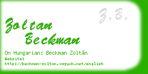 zoltan beckman business card