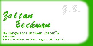 zoltan beckman business card